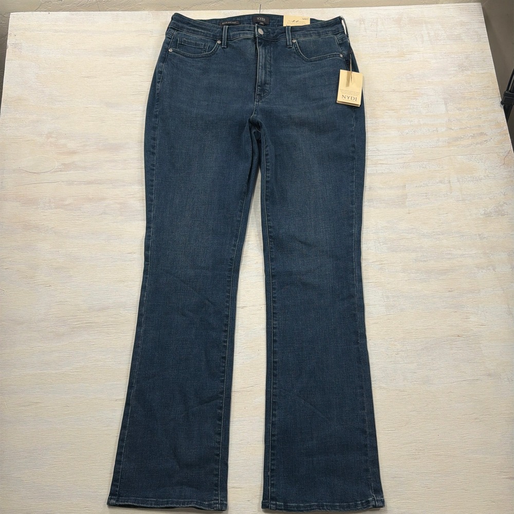 NYDJ Jeans Billie Mini Boot 14WT High Rise Lift Tuck Landslide Blue Womens